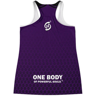 Flowy Racerback Tank Top - Purple Shield