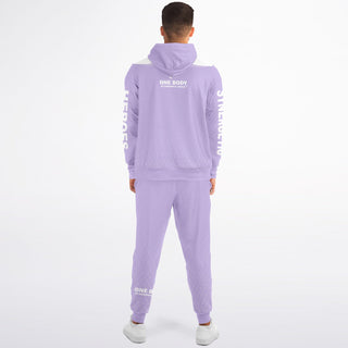 Mens Ziphoodie & Lettered Jogger - Lavender Mist