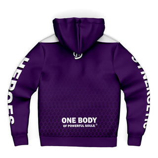 Mens Microfleece Ziphoodie - Purple Shield