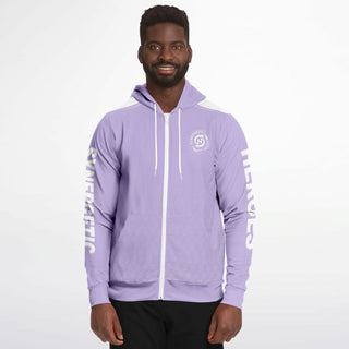 Mens Zip-Up Hoodie - Lavender Mist - Synergetic Heroes