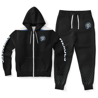 Mens Ziphoodie & Emblem Jogger - Obsidian Black