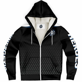 Mens Microfleece Ziphoodie - Obsidian Black - Synergetic Heroes