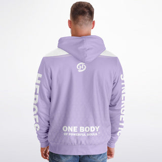 Mens Microfleece Ziphoodie - Lavender Mist - Synergetic Heroes