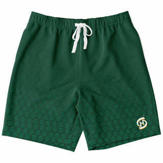 Mens Athletic Long Shorts - Emerald Green