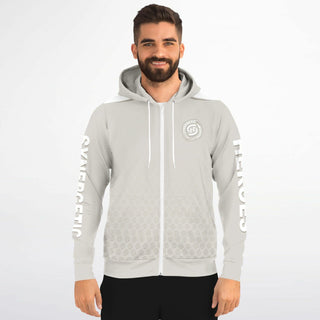 Mens Zip-Up Hoodie - Jade White - Synergetic Heroes