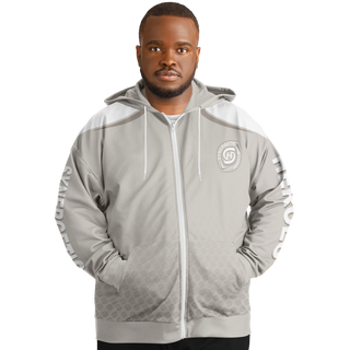 Mens Plus-size Ziphoodie - Jade White - Synergetic Heroes