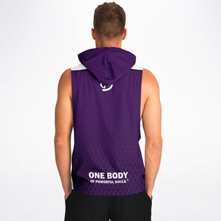 Mens Drop Armhole Hoodie - Purple Shield