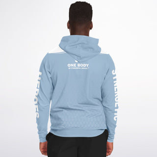 Mens Zip-Up Hoodie - Angel Blue