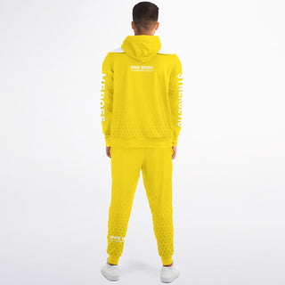 Mens Ziphoodie & Lettered Jogger - Yellow Sun