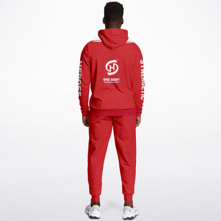 Mens Hoodie & Jogger - Fire Red - Synergetic Heroes