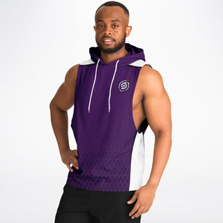 Mens Drop Armhole Hoodie - Purple Shield