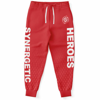 Mens Lettered Jogger - Fire Red - Synergetic Heroes