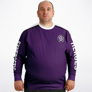 Mens Athletic Plus-size Sweatshirt - Purple Shield