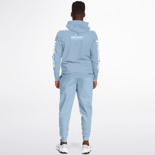 Mens Ziphoodie & Emblem Jogger - Angel Blue