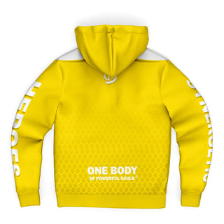 Mens Microfleece Ziphoodie - Yellow Sun - Synergetic Heroes