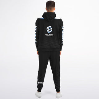 Mens Lettered Ziphoodie & Jogger - Obsidian Black - Synergetic Heroes