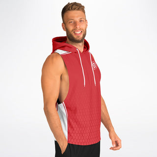 Mens Drop Armhole Hoodie - Fire Red - Synergetic Heroes