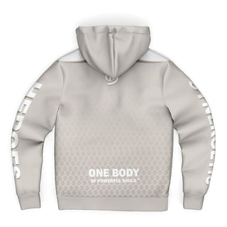 Mens Microfleece Ziphoodie - Jade White - Synergetic Heroes