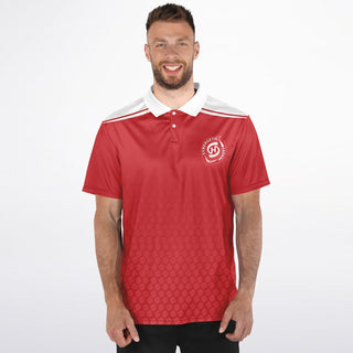 Mens Polo Shirt - Fire Red - Synergetic Heroes