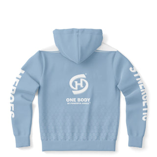 Mens Zip-Up Hoodie - Angel Blue - Synergetic Heroes