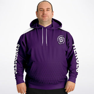 Mens Plus-size Hoodie - Purple Shield