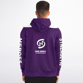 Mens Zip-Up Hoodie - Purple Shield