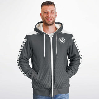 Mens Microfleece Ziphoodie - Shadow Gray - Synergetic Heroes