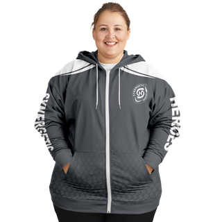 Womens Plus-size Ziphoodie - Shadow Gray - Synergetic Heroes