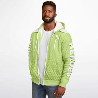 Mens Microfleece Ziphoodie - Harmony Green - Synergetic Heroes