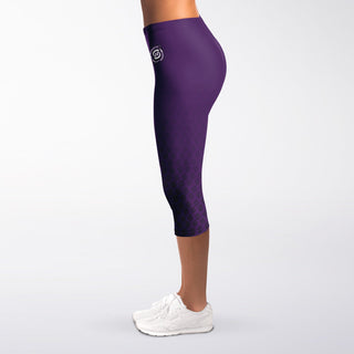 Capri Leggings - Purple Shield