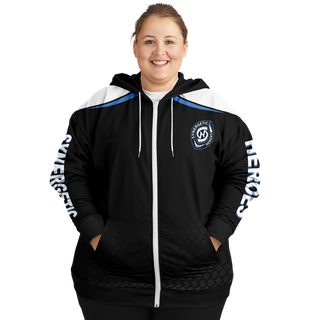 Womens Plus-size Ziphoodie - Obsidian Black - Synergetic Heroes