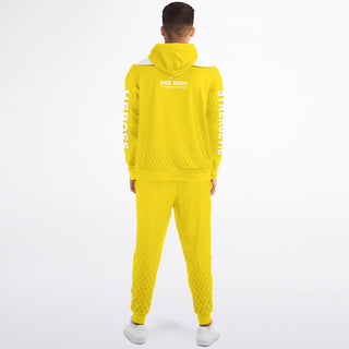 Mens Ziphoodie & Emblem Jogger - Yellow Sun