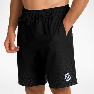 Mens Athletic Long Shorts - Obsidian Black