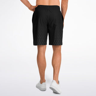 Mens Athletic Long Shorts - Obsidian Black