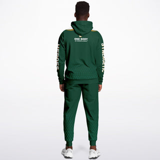 Mens Hoodie & Emblem Jogger - Emerald Green