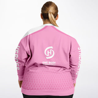 Womens Athletic Plus-size Sweatshirt - Soft Rose