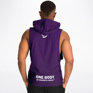 Mens Drop Armhole Hoodie - Purple Shield