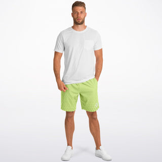 Mens Athletic Long Shorts - Harmony Green