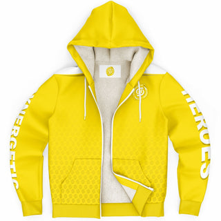 Mens Microfleece Ziphoodie - Yellow Sun - Synergetic Heroes