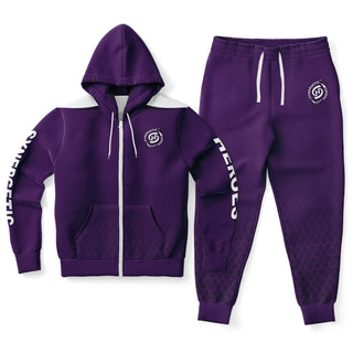 Mens Ziphoodie & Emblem Jogger - Purple Shield