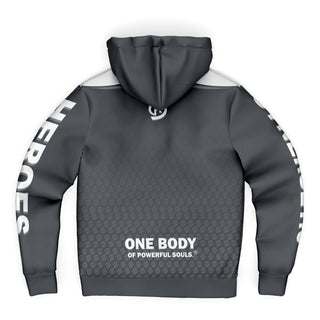 Mens Microfleece Ziphoodie - Shadow Gray - Synergetic Heroes