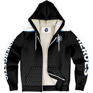 Mens Microfleece Ziphoodie - Obsidian Black - Synergetic Heroes