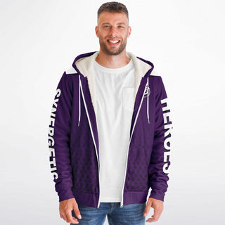 Mens Microfleece Ziphoodie - Purple Shield