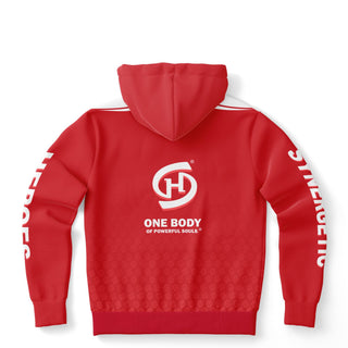 Mens Hoodie - Fire Red - Synergetic Heroes