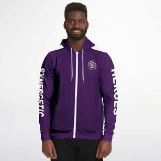 Mens Zip-Up Hoodie - Purple Shield