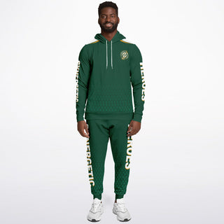 Mens Hoodie & Lettered Jogger - Emerald Green