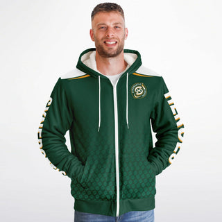 Mens Microfleece Ziphoodie - Emerald Green - Synergetic Heroes