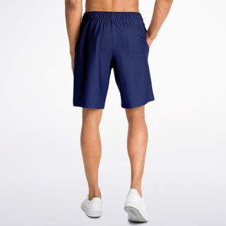 Mens Athletic Long Shorts - Midnight Blue