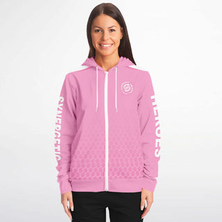 Womens Zip-Up Hoodie - Soft Rose - Synergetic Heroes