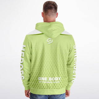 Mens Microfleece Ziphoodie - Harmony Green - Synergetic Heroes